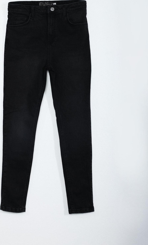 Kadın Yüksek Bel Dar Paça Skinny Fit Antrasit Jean Pantolon