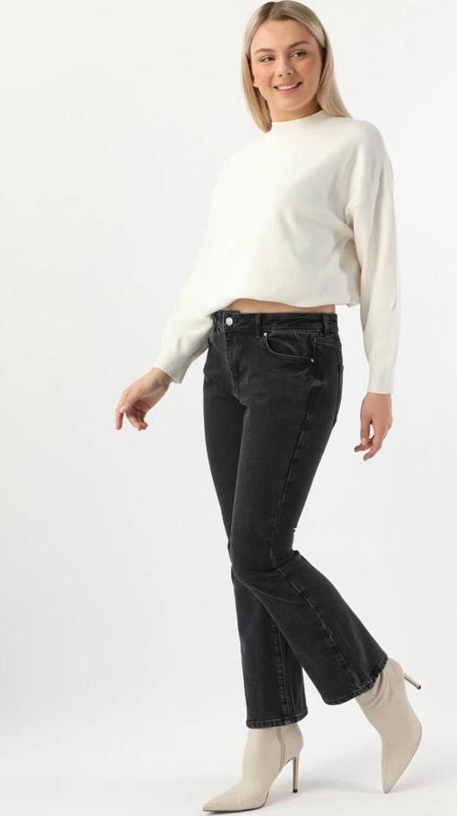 Kadın Slim Flare Jean Pantolon Koyu Antrasit