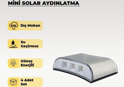 Mini Oval Solar Aplik Gün Işığı - 4 Adet