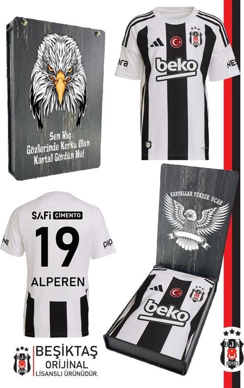 Orijinal Kişiye Özel 24-25 Çubuklu Siyah-Beyaz Forma Kartal Baskılı Ahşap Ku