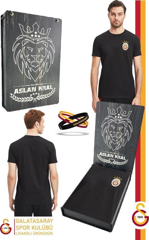 Orijinal Lisanslı Siyah Basic T-Shirt + Bileklik Set Hediyelik Ahşap Kutulu