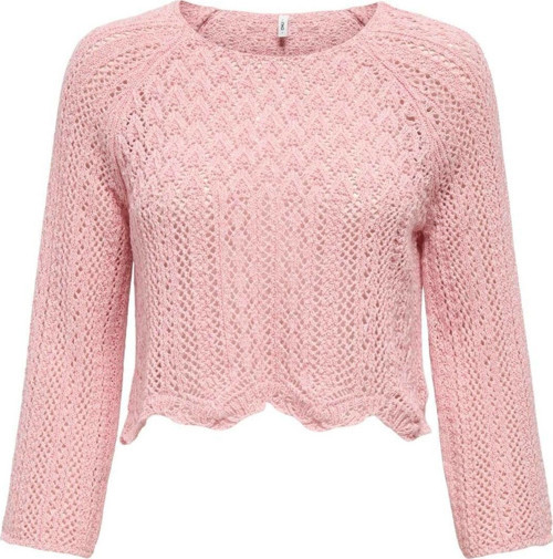 Kadın Örme Detaylı Pembe Crop Kazak - 15233173
