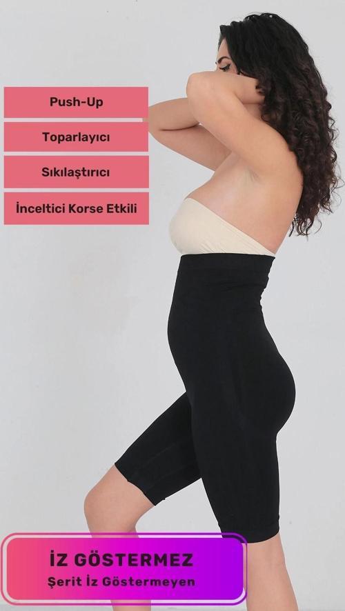Özel Tasarım Vücut Şekillendirici Toparlayıcı İz Göstermeyen Push-Up Destekli Yüksek Bel Dikleştiric
