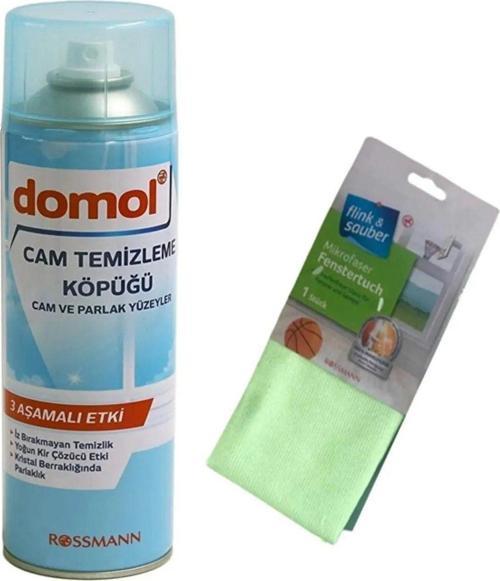 Cam Temizleme Köpüğü Cam Ve Parlak Yüzeyler 500 Ml + Flink & Sauber Cam Bezi