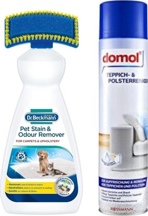 Domol Döşeme Temizleyici Köpük 600 Ml + Evcil Hayvan Leke Ve Koku Giderici 650 Ml
