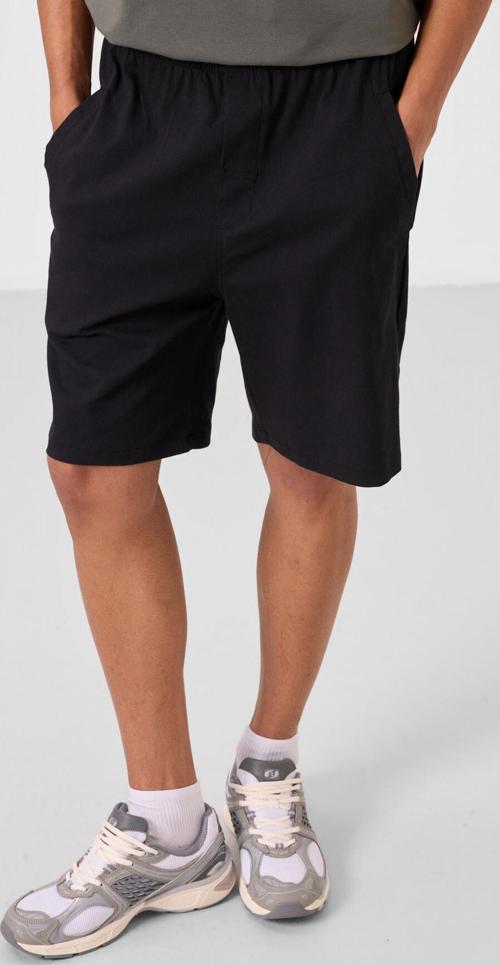 Siyah Standart Fit Dokuma Hafif Esnek Chino Erkek Şort - 81292