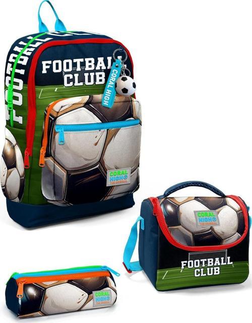 Kids Lacivert Futbol Desenli 3’lü Okul Çanta Seti SET0123779