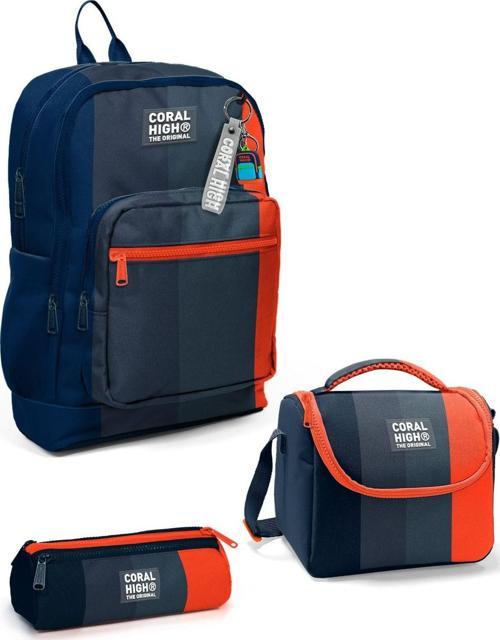 Kids Renkli Çizgili 3’lü Okul Çanta Seti SET0123782