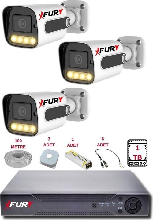 3 Kameralı Set Full HD Gece Renkli Görüş - Cepten İzle - Su Geçirmez Güvenlik Kamerası Seti 1TB