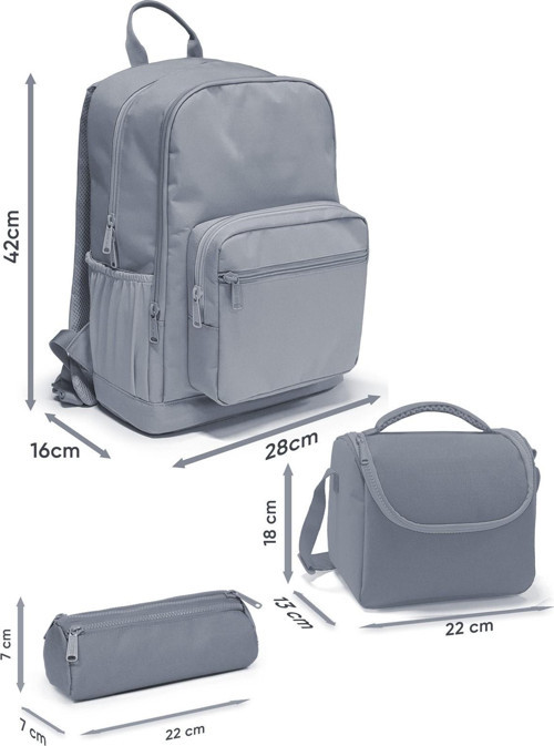 Coral High Renkli Çizgili 3’lü Okul Çanta Seti SET0123680 2