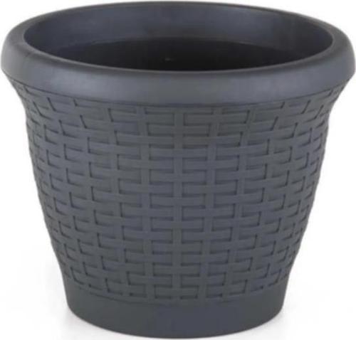 SO-HS05 Plastik Hasır Desenli Dekoratif Saksı 25 Litre No 5