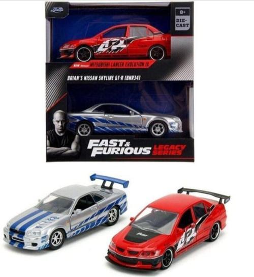 Jada 1/32 Fast And Furious 2'Li Set Nissan Skyline R34 - Mitsubishi Lancer Evo Oyuncak Model Araba