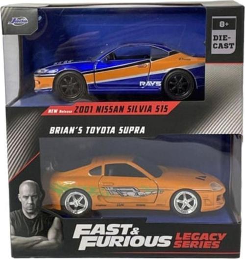 Jada 1/32 Ölçek 2'Li Fast And Furious Seti Nissan Silvia Toyota Supra Oyuncak Arabalar