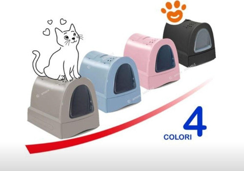 Imac Zuma Kedi Kapalı Tuvalet Kabı Gri