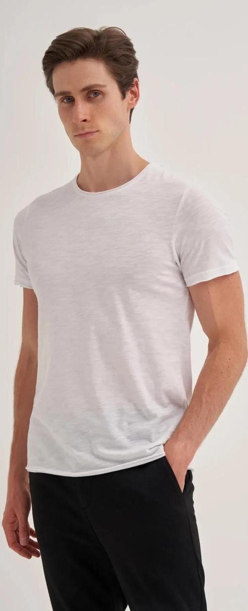 Slim Fit Bisiklet Yaka Pamuklu Düz Tişört
