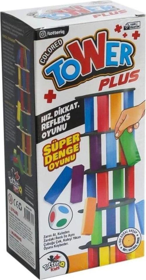 Çocuk 7317 Renkli Plus Tower Süper Denge Oyunu 54 Adet -Totteriq