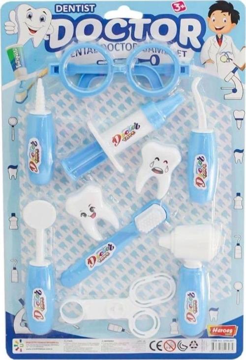 Çocuk ERN-897 Heroes Toys Kartela Erkek Dişçi Oyun Seti