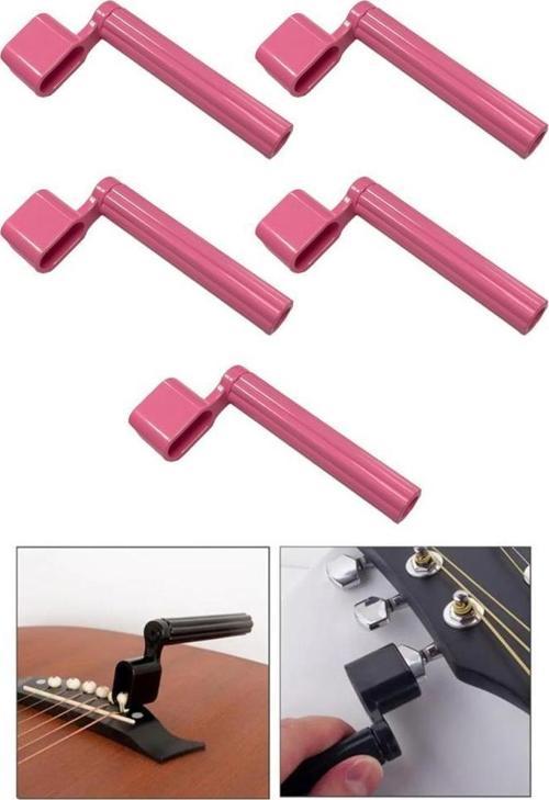 W11-PK-5X Gitar Tel Sarıcı Gitar Burgu Çevirici (Pembe 5 Adet)