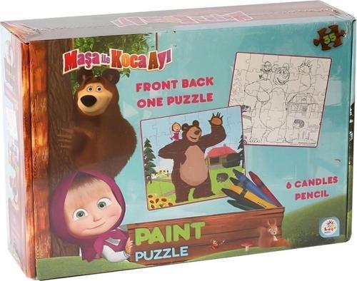 Çocuk Maşa Koca Ayı Boyamalı Puzzle