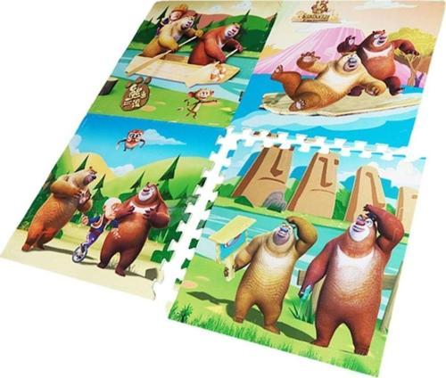 Çocuk Sevimli Ayıcıklar Eva Puzzle Yer Matı 120x120 Cm Oyun Matı 12 mm Kalınlık
