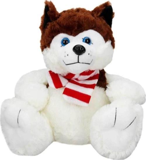Çocuk Sunman Oturan Husky Atkılı Peluş Köpek 30 cm
