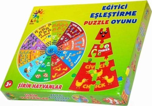 Çocuk Şirin Hayvanlar İngilizce Eğitici Puzzle