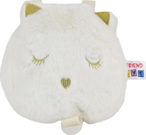 Ekru renk kedi çanta ile çocuklara eğlenceli ve fonksiyonel taşıma deneyimi