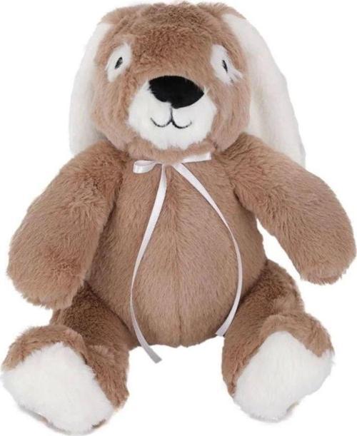 Fiyonklu Tavşan Kahverengi Peluş Çocuklar İçin Yumuşak ve Sevimli Tavşan Peluşu
