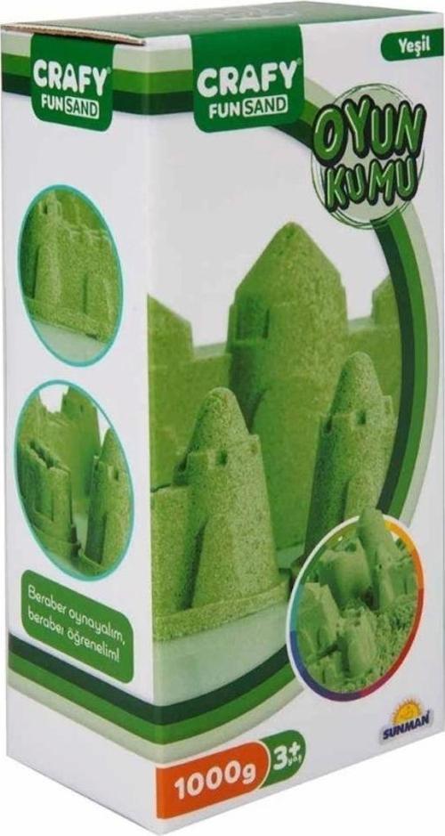 Fun Dough Kinetik Kum 1000 g Yeşil Çocuklar İçin Yaratıcı ve Eğlenceli Oyun Seti