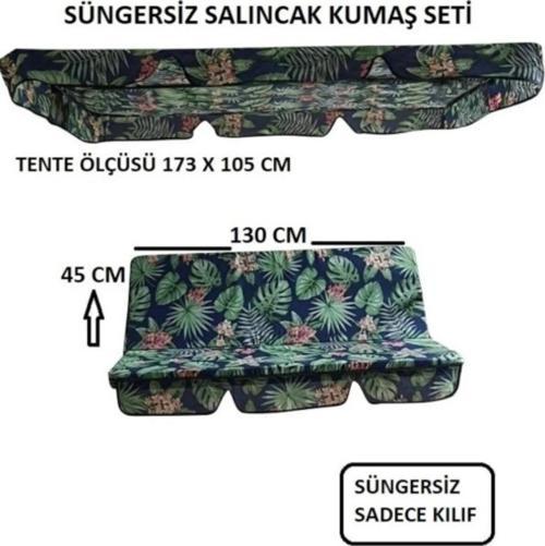 2 Kişilik Lüks Salıncak Kılıf Seti Süngersiz Yaprak Desen 130*45