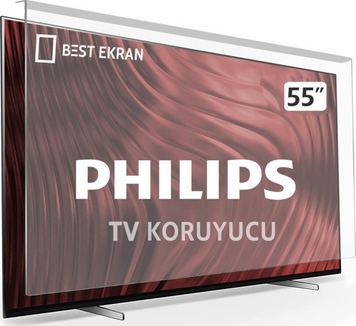 PHILIPS 55PFL6678K TV EKRAN KORUYUCU - Philips 55" inç 139 cm Tv Ekran Koruyucu Şeffaf Paneli