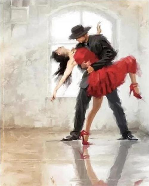 Canvas Aşkın Tangosu Sayılarla Boyama Seti  Kasnaklı 100 x 140 cm