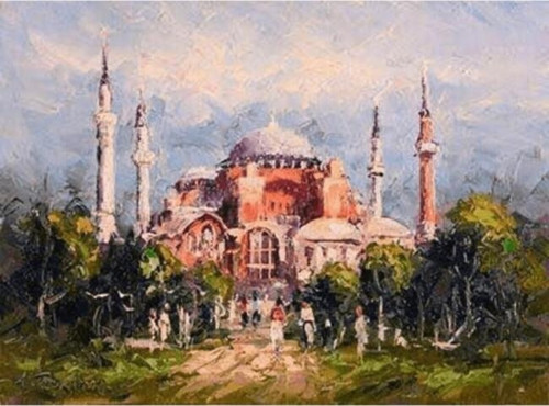 Canvas Ayasofya Sayılarla Boyama Seti Kasnaklı 100 x 140 cm