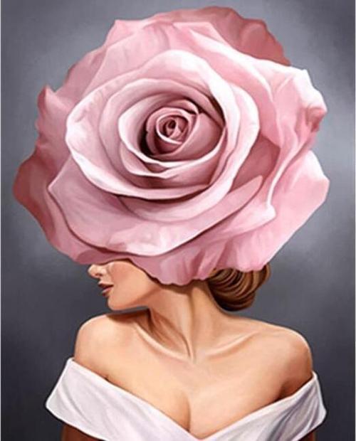 Canvas Asil Gül Renkli Sayılarla Boyama Seti  Kasnaklı 90 x 110 cm