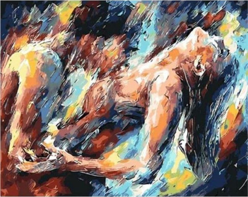 Canvas Aşk ve Tutku Sayılarla Boyama Seti Kasnaklı 40 x 50 cm