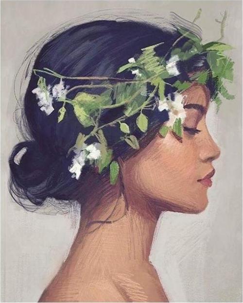 Canvas Çiçek Kadın 20 Sayılarla Boyama Seti  Kasnaklı 60 x 75 cm