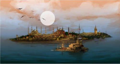Canvas Bir İstanbul Masalı Sayılarla Boyama Seti  Kasnaklı 60 x 75 cm