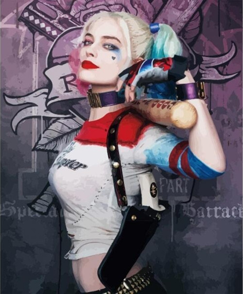 Canvas Harley Quinn 2 Sayılarla Boyama Seti Kasnaklı 40 x 50 cm