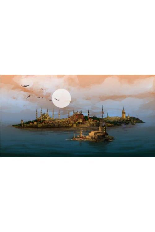 Canvas Bir İstanbul Masalı Sayılarla Boyama Seti  Kasnaklı 40 x 50 cm