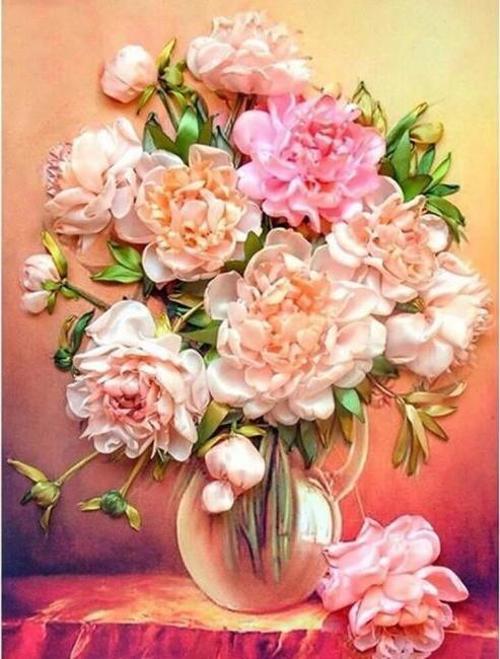 Canvas Bir Demet Sakayık Renkli Sayılarla Boyama Seti  Kasnaklı 100 x 140 cm