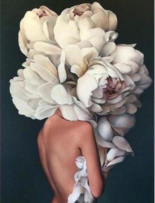Canvas Çiçek Kadın 3 Sayılarla Boyama Seti  Kasnaklı 100 x 140 cm