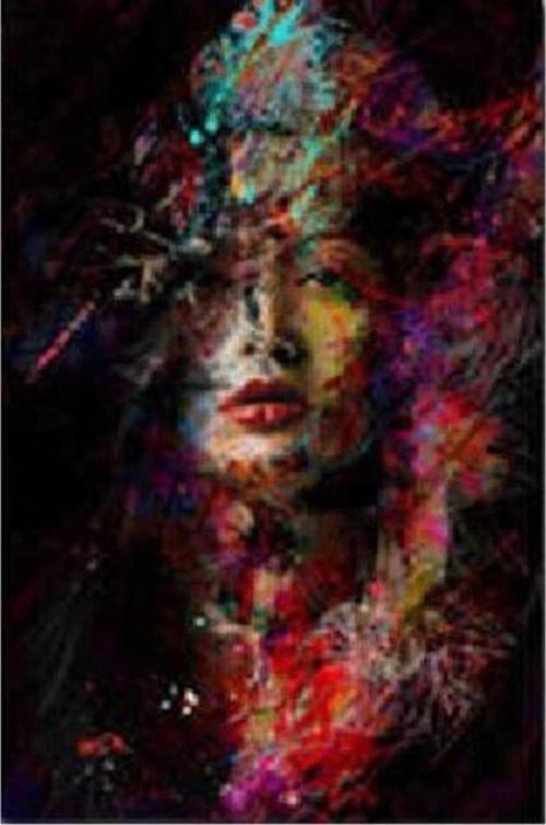 Canvas Gizemli Kadın Sayılarla Boyama Seti  Kasnaklı 60 x 75 cm