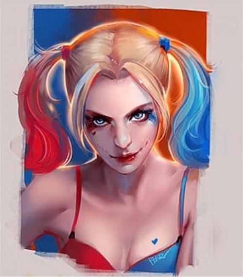 Canvas Harley Quinn Sayılarla Boyama Seti  Kasnaklı 100 x 140 cm