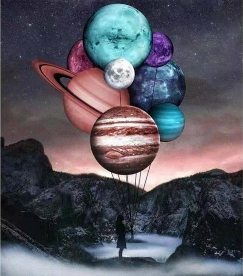 Canvas Evrenin Sırrı Sayılarla Boyama Seti Kasnaklı 50 x 65 cm