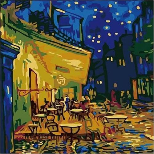 Canvas Paris Sokakları Sayılarla Boyama Seti  Kasnaklı 100 x 140 cm