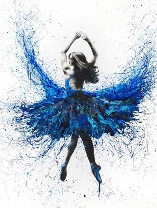 Canvas Mavi Dans Sayılarla Boyama Seti  Kasnaklı 50 x 65 cm