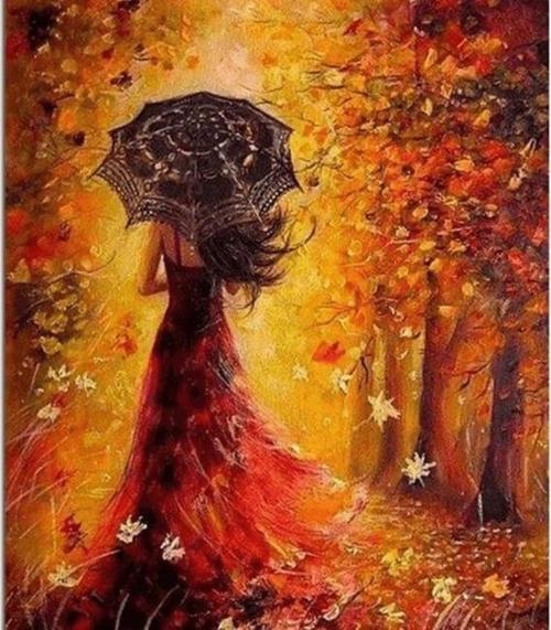 Canvas Güz Güzeli Sayılarla Boyama Seti  Kasnaklı 90 x 110 cm