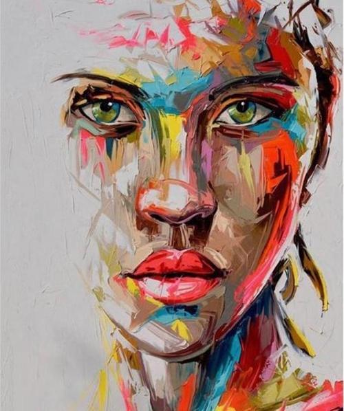 Canvas Renkli Kadın Sayılarla Boyama Seti  Kasnaklı 90 x 110 cm