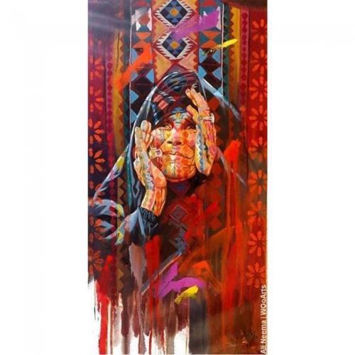 Canvas Yörük Kadını Sayılarla Boyama Seti  Kasnaklı 100 x 140 cm