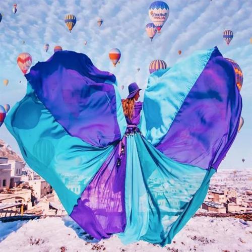 Canvas Uçuşan Elbise Sayılarla Boyama Seti  Kasnaklı 50 x 65 cm